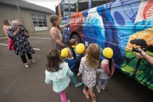 Newly wrapped Oregon Coast Art Bus unveiled